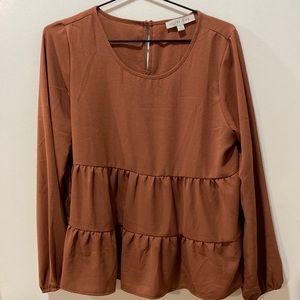 Women’s Olive and Oak Blouse- Medium - Autumn Red